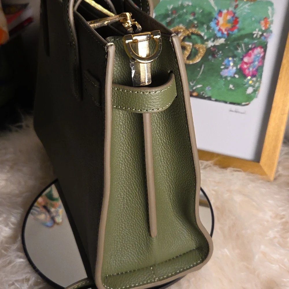 Quince NWTs Italian Leather Small Triple Compartment Satchel - Picture 7 of 12